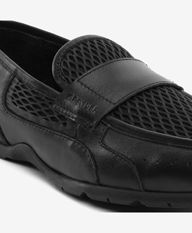Erkek Siyah Hakiki Deri Loafer Ayakkabı - 5