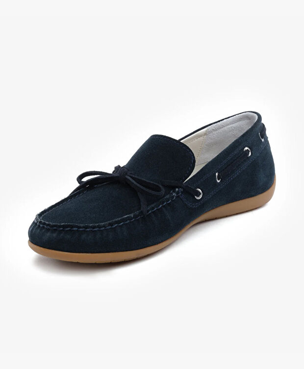 Erkek Lacivert Hakiki Deri Marine Ayakkabı - 3