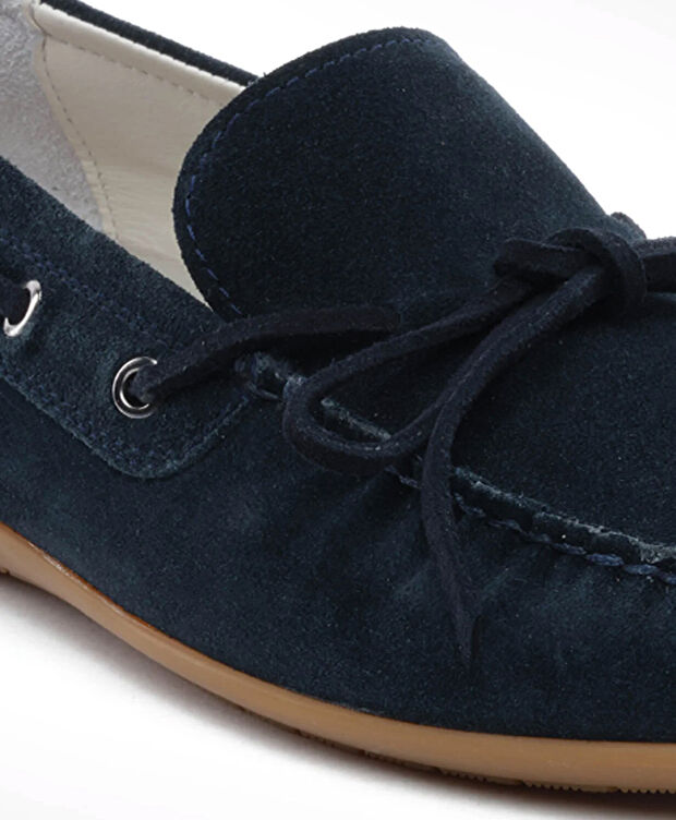 Erkek Lacivert Hakiki Deri Marine Ayakkabı - 5