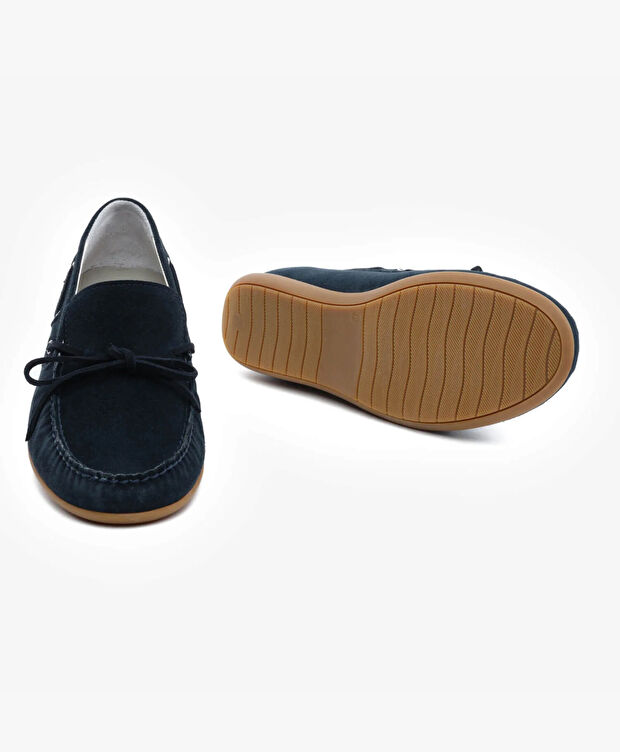 Erkek Lacivert Hakiki Deri Marine Ayakkabı - 6