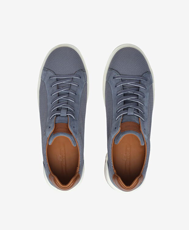Erkek Mavi Hakiki Deri Sneaker Ayakkabı - 5