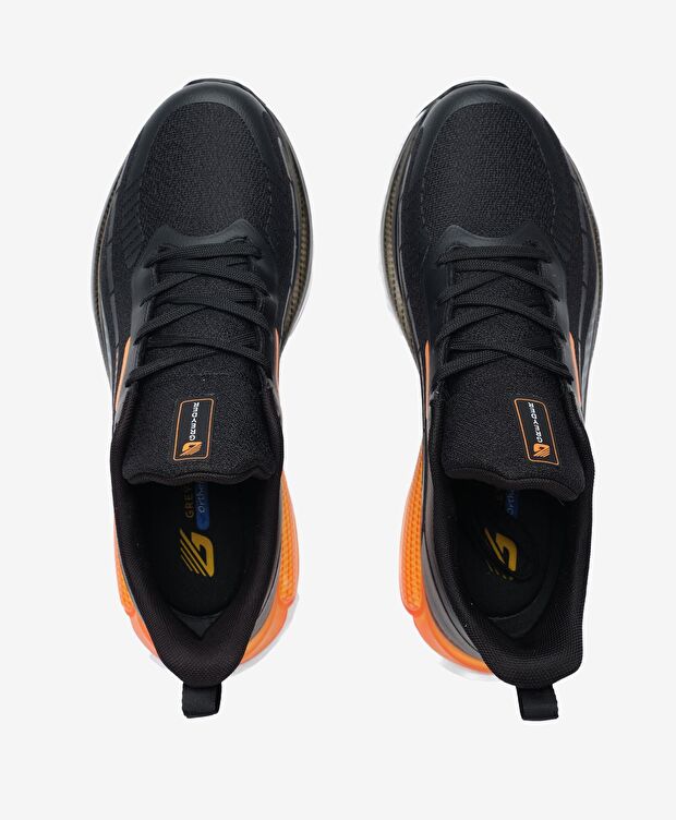 Erkek Siyah Turuncu Hakiki Deri Spor Ayakkabı - 5