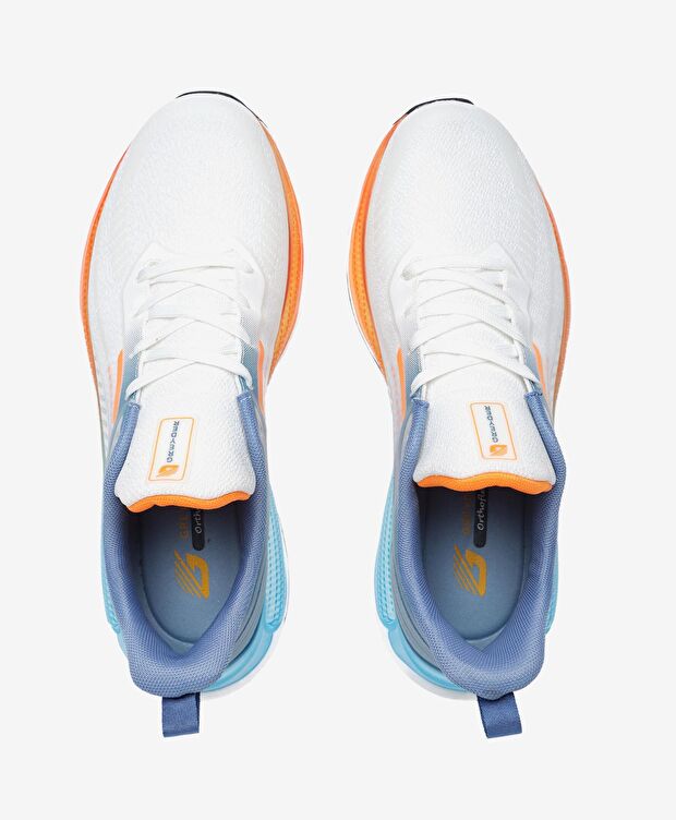 Erkek Beyaz Mavi Hakiki Deri Spor Ayakkabı - 5