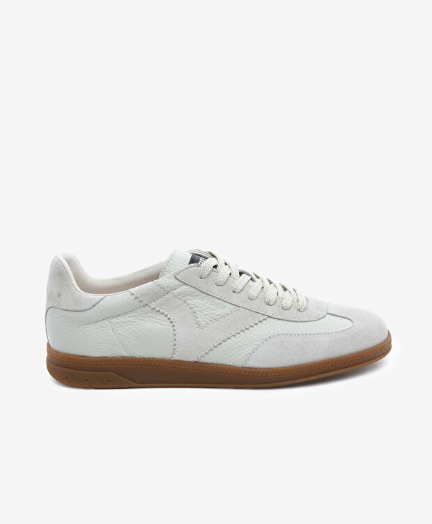 Erkek Kirli Beyaz Hakiki Deri Sneaker Ayakkabı - 1
