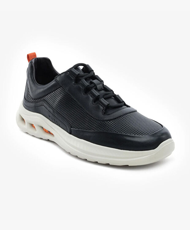 Erkek Siyah Hakiki Deri Spor Ayakkabı - 2