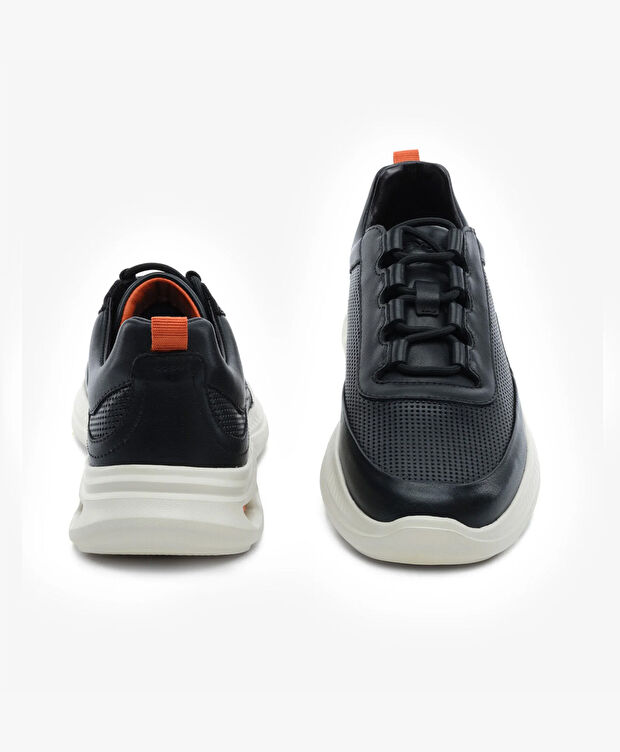 Erkek Siyah Hakiki Deri Spor Ayakkabı - 7