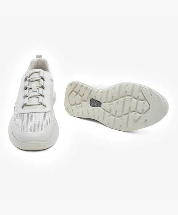 Erkek Kirli Beyaz Hakiki Deri Spor Ayakkabı - 6