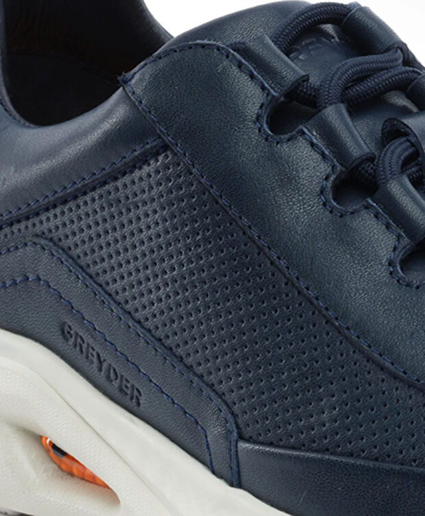 Erkek Lacivert Hakiki Deri Spor Ayakkabı - 5