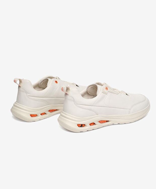 Erkek Kirli Beyaz Hakiki Deri Spor Ayakkabı - 4