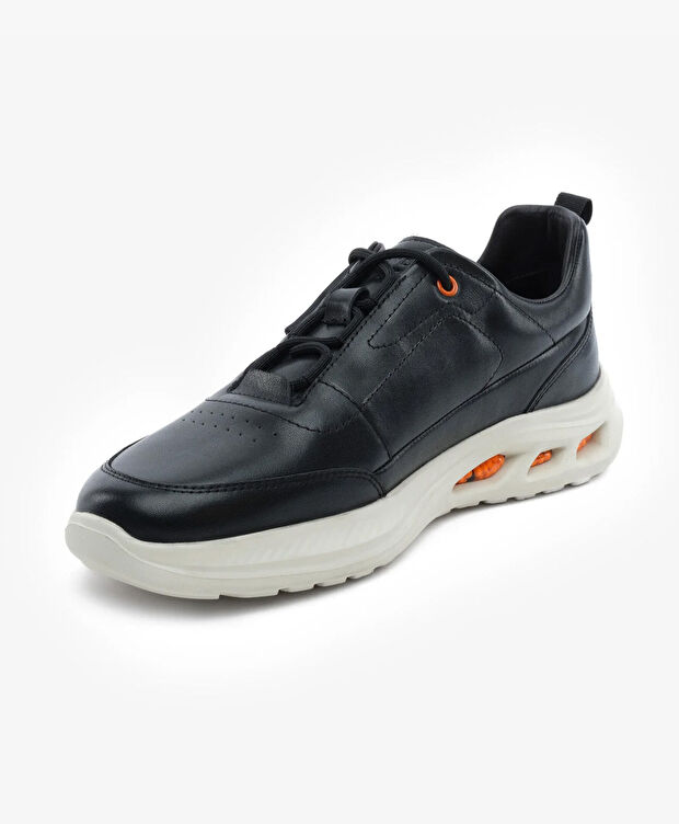 Erkek Siyah Hakiki Deri Spor Ayakkabı - 3