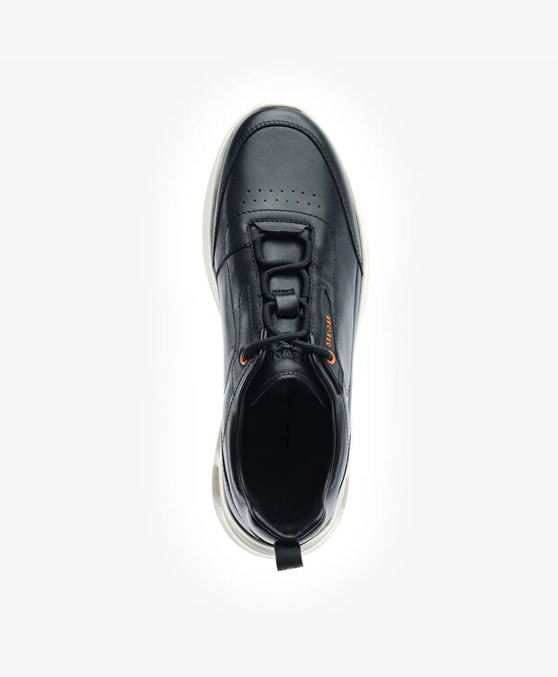 Erkek Siyah Hakiki Deri Spor Ayakkabı - 4