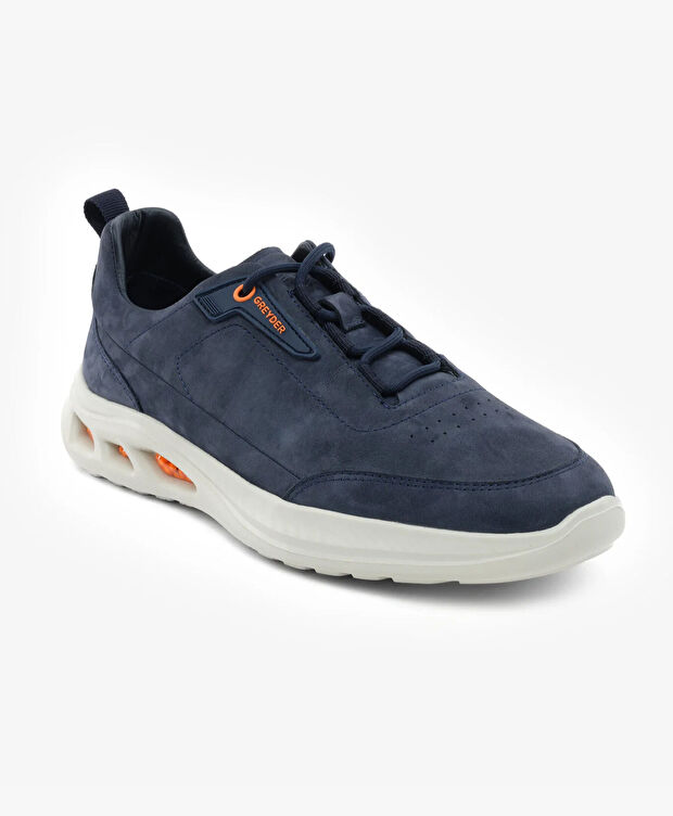 Erkek Lacivert Hakiki Deri Spor Ayakkabı - 2