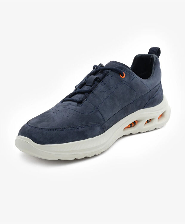 Erkek Lacivert Hakiki Deri Spor Ayakkabı - 3