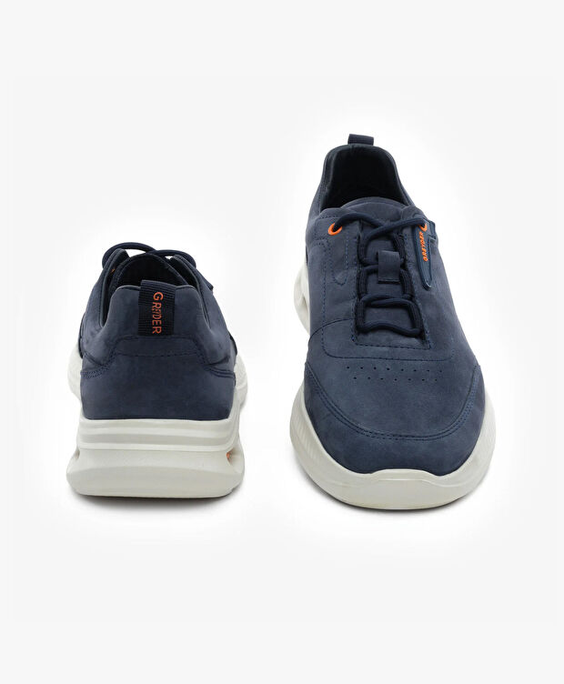 Erkek Lacivert Hakiki Deri Spor Ayakkabı - 7