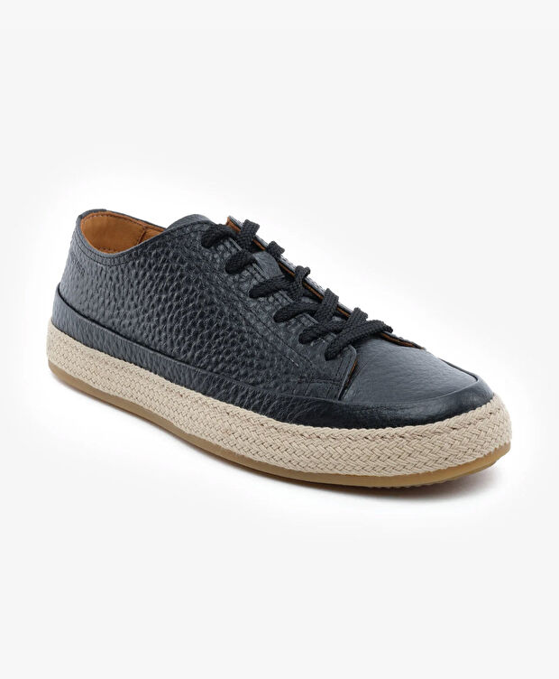 Erkek Siyah Hakiki Deri Sneaker Ayakkabı - 2