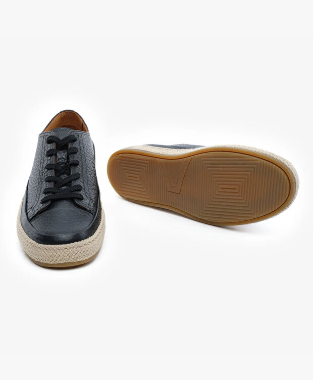 Erkek Siyah Hakiki Deri Sneaker Ayakkabı - 6