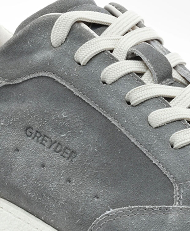 Erkek Gri Hakiki Deri Sneaker Ayakkabı - 5