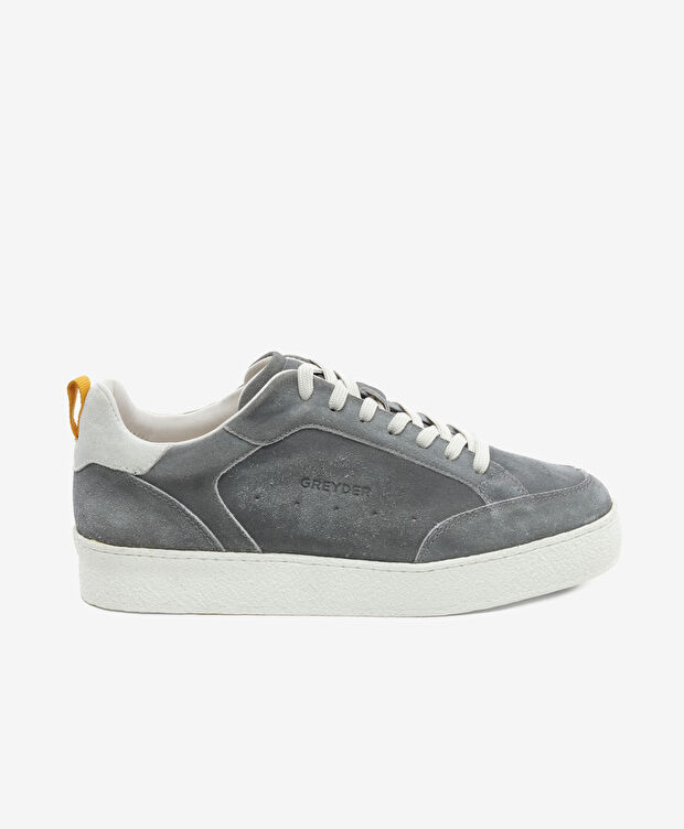 Erkek Gri Hakiki Deri Sneaker Ayakkabı - 1