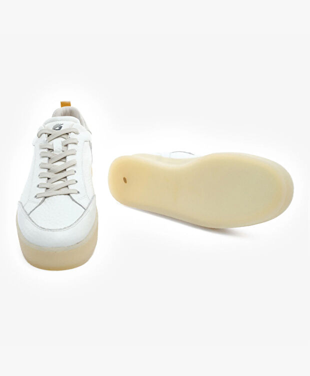 Erkek Beyaz Hakiki Deri Sneaker Ayakkabı - 6