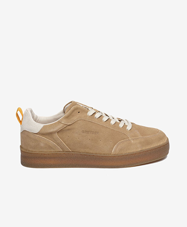 Erkek Vizon Hakiki Deri Sneaker Ayakkabı - 1