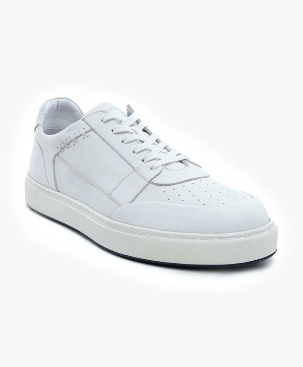 Erkek Beyaz Hakiki Deri Sneaker Ayakkabı - 2