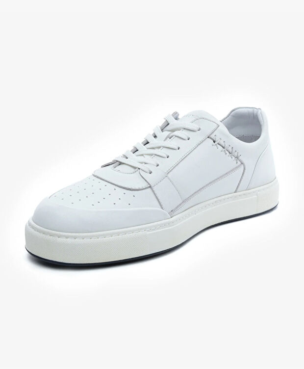 Erkek Beyaz Hakiki Deri Sneaker Ayakkabı - 3