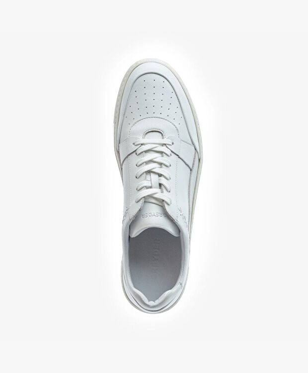 Erkek Beyaz Hakiki Deri Sneaker Ayakkabı - 4