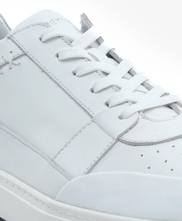 Erkek Beyaz Hakiki Deri Sneaker Ayakkabı - 5