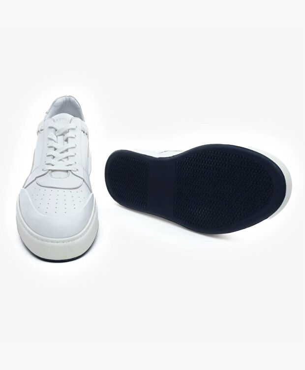 Erkek Beyaz Hakiki Deri Sneaker Ayakkabı - 6