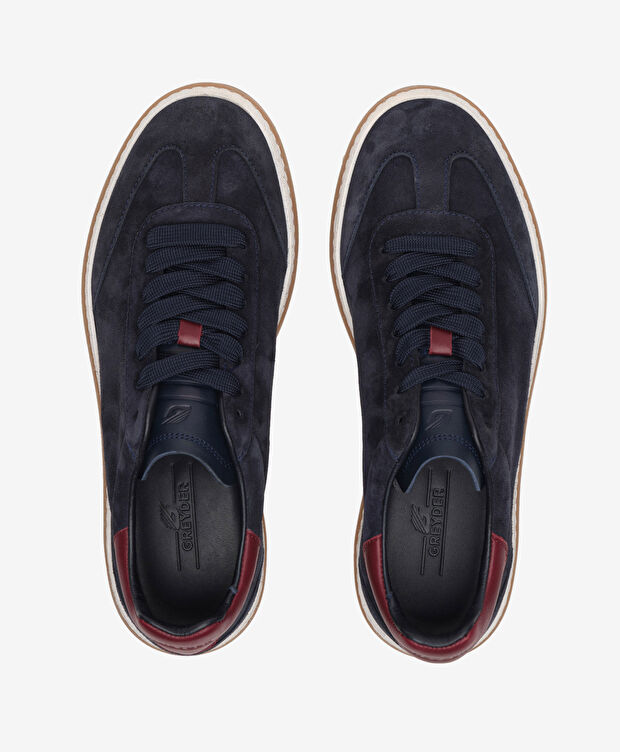 Erkek Lacivert Hakiki Deri Sneaker Ayakkabı - 5