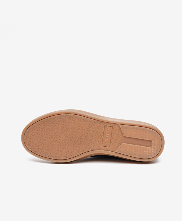 Erkek Lacivert Hakiki Deri Sneaker Ayakkabı - 6