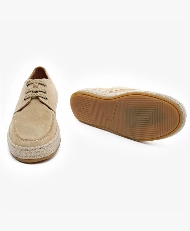 Erkek Bej Hakiki Deri Oxford Ayakkabı - 6