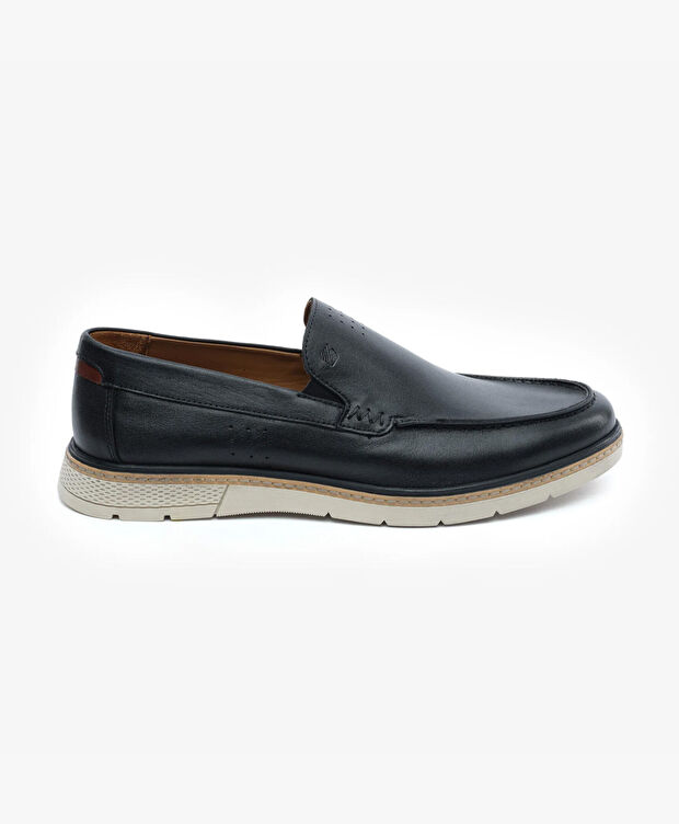 Erkek Siyah Hakiki Deri Loafer Ayakkabı - 1