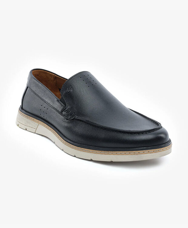 Erkek Siyah Hakiki Deri Loafer Ayakkabı - 2