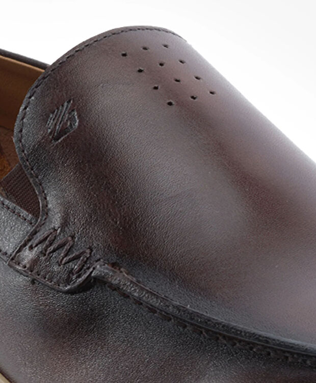 Erkek Kahverengi Hakiki Deri Loafer Ayakkabı - 5
