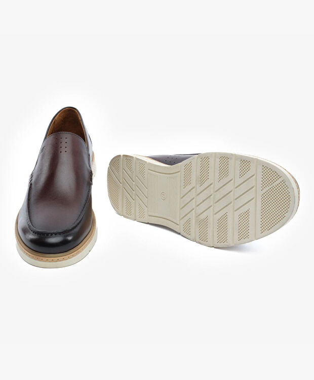 Erkek Kahverengi Hakiki Deri Loafer Ayakkabı - 6