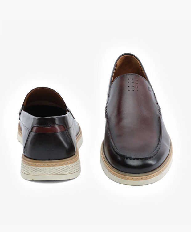 Erkek Kahverengi Hakiki Deri Loafer Ayakkabı - 7