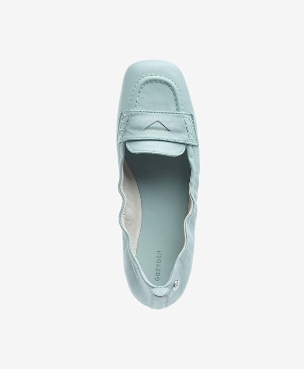 Kadın Su Yeşili Hakiki Deri Babet - 4