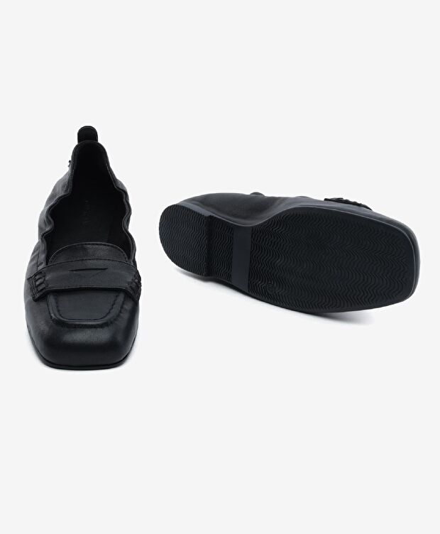 Kadın Siyah Hakiki Deri Babet - 6