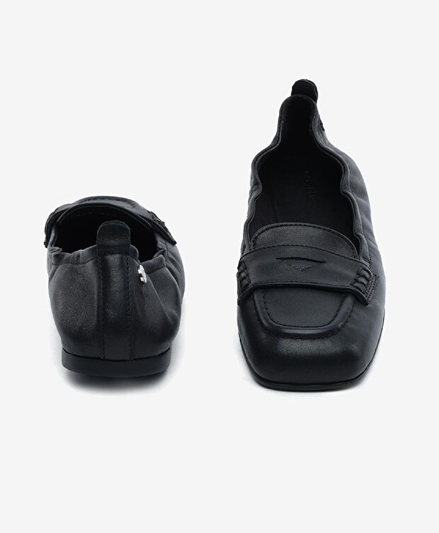 Kadın Siyah Hakiki Deri Babet - 7