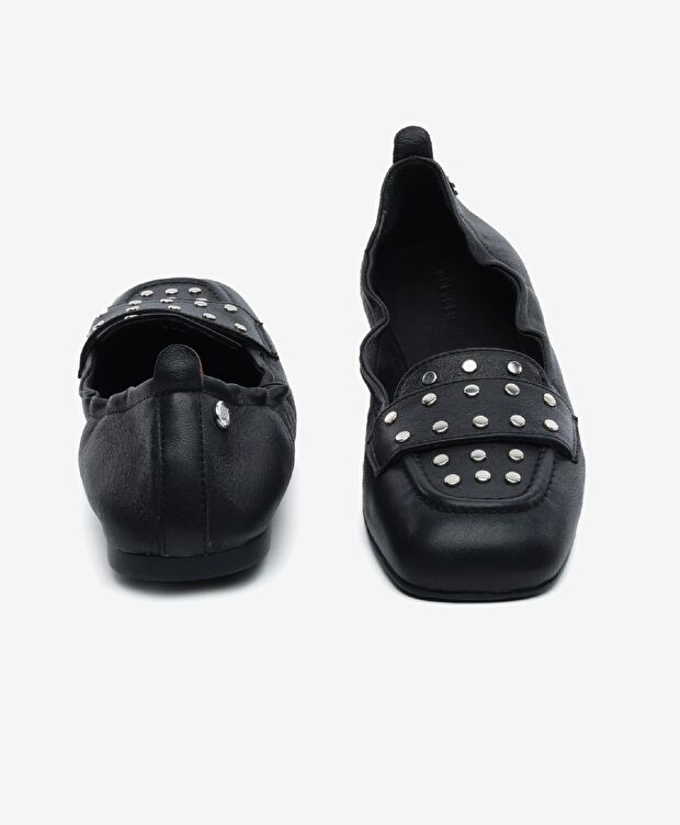 Kadın Siyah Hakiki Deri Babet - 7