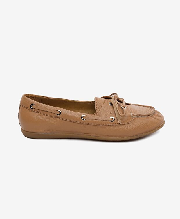 Kadın Taba Hakiki Deri Loafer Ayakkabı - 1
