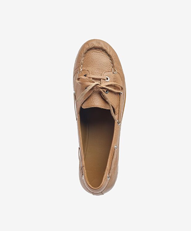 Kadın Taba Hakiki Deri Loafer Ayakkabı - 4