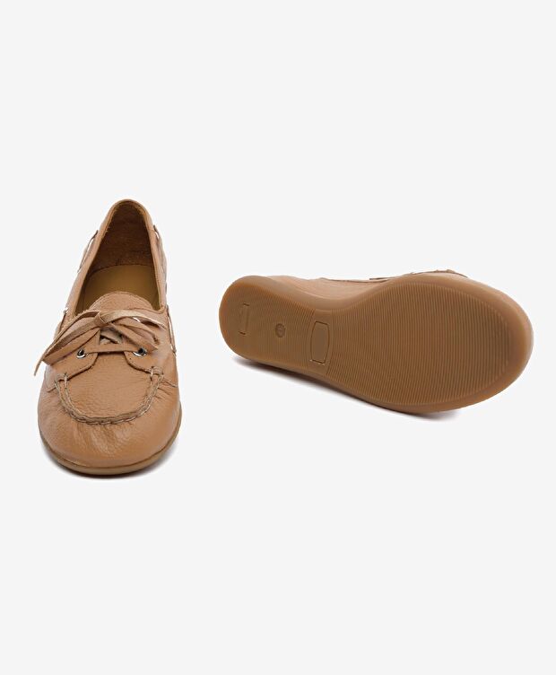 Kadın Taba Hakiki Deri Loafer Ayakkabı - 6