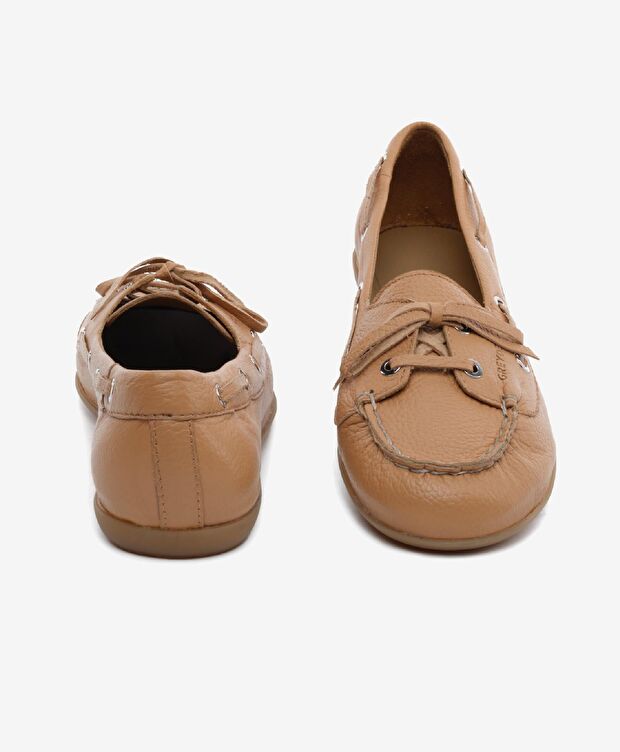 Kadın Taba Hakiki Deri Loafer Ayakkabı - 7