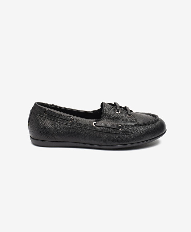 Kadın Siyah Hakiki Deri Loafer Ayakkabı - 1