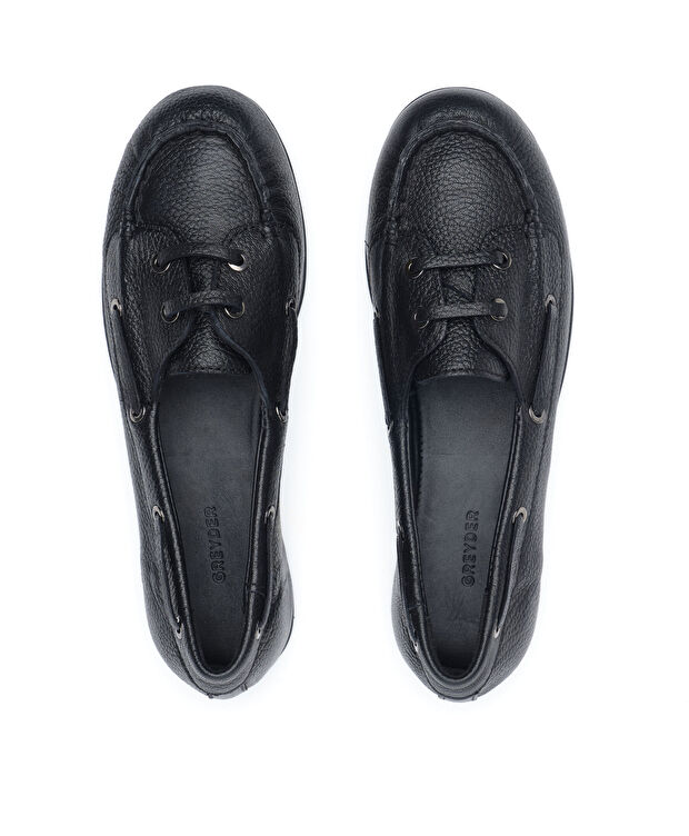 Kadın Siyah Hakiki Deri Loafer Ayakkabı - 5