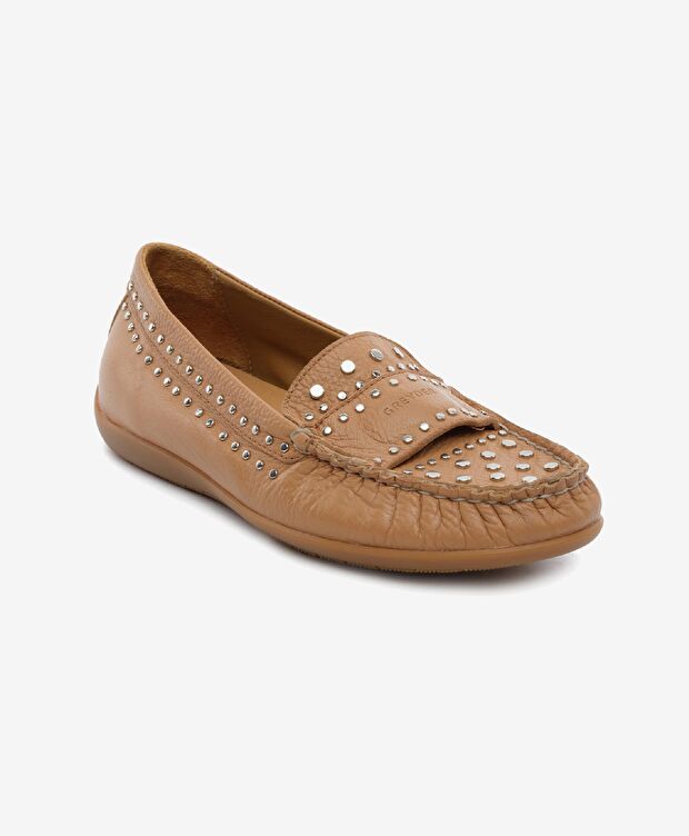 Kadın Taba Hakiki Deri Loafer Ayakkabı - 2