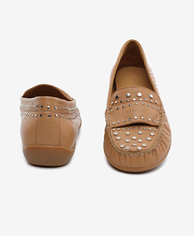 Kadın Taba Hakiki Deri Loafer Ayakkabı - 7
