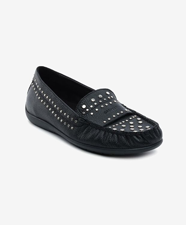 Kadın Siyah Hakiki Deri Loafer Ayakkabı - 2